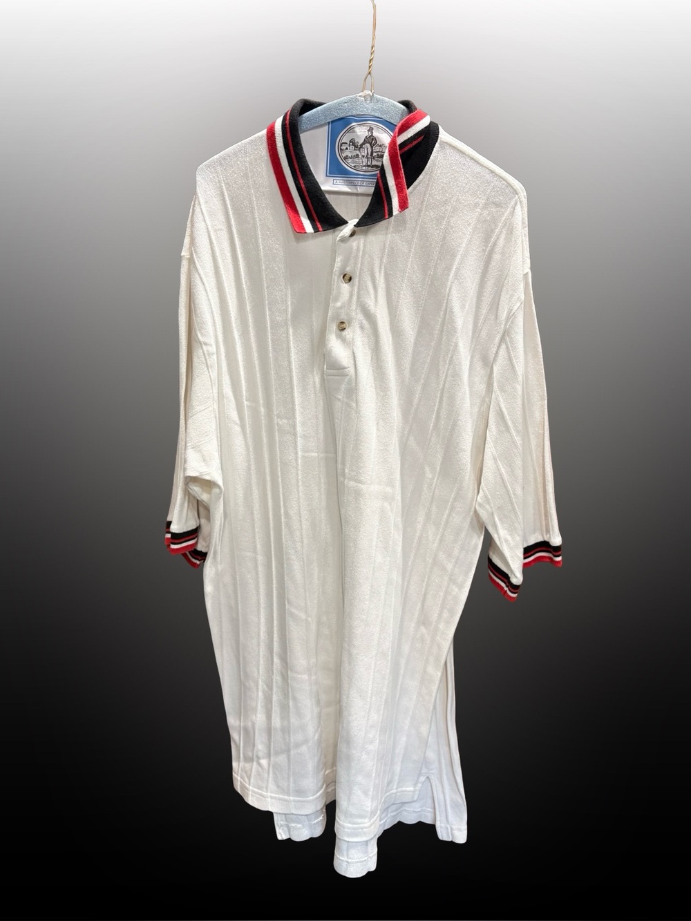 Classic White Polo with Black & Red Trim - Men's Shirt